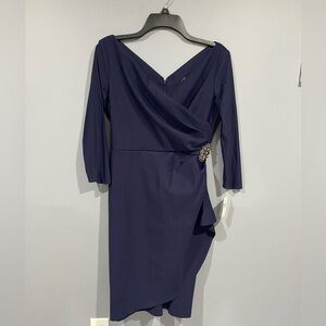 NWT Alex Evenings Sheath Dress with Beaded Hip Detail